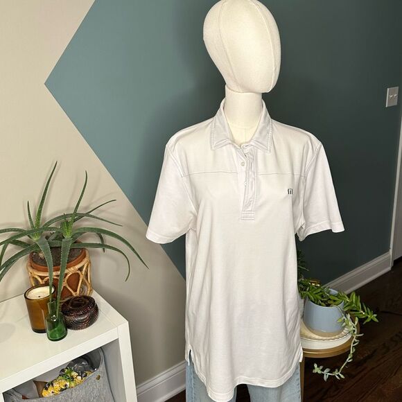 Travis Mathew White Polo Shirt Men’s M Golf Athleisure Classic Resort Wear - Picture 2 of 10